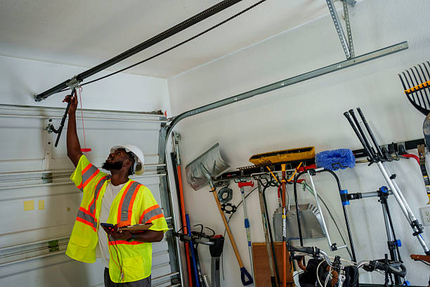 Professional Garage Door Panel Replacement technician working in Hobart, OK